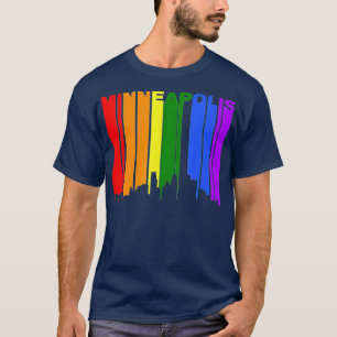 Minneapolis Minnesota LGBTQ Gay Pride Rainbow Skyl T-Shirt