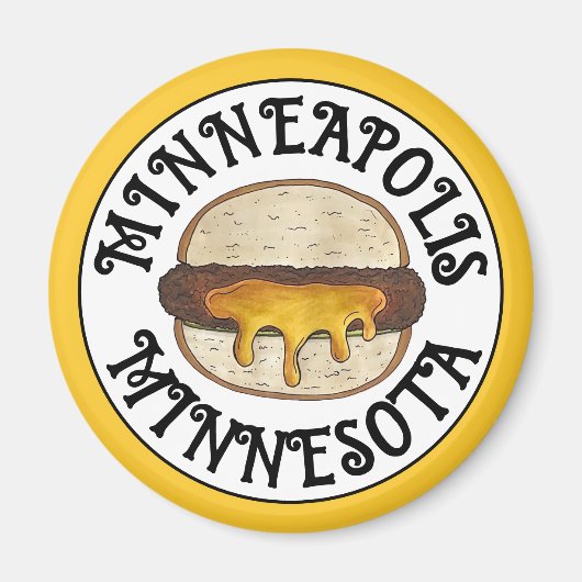 Minneapolis Minnesota MN Juicy Lucy Cheese Burger Magnet (Vorne)