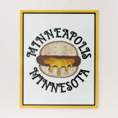 Minneapolis Minnesota MN Juicy Lucy Cheese Burger Puzzle (Vertikal)