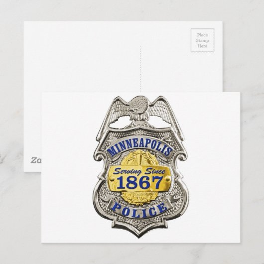 Minneapolis Minnesota Polizeichef Abzeichen Postkarte (Vorne/Hinten)