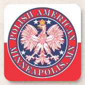 Minneapolis Minnesota Polnischer Adler Getränkeuntersetzer (Vorderseite)