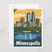 Minneapolis Minnesota Postkarte (Vorne/Hinten)