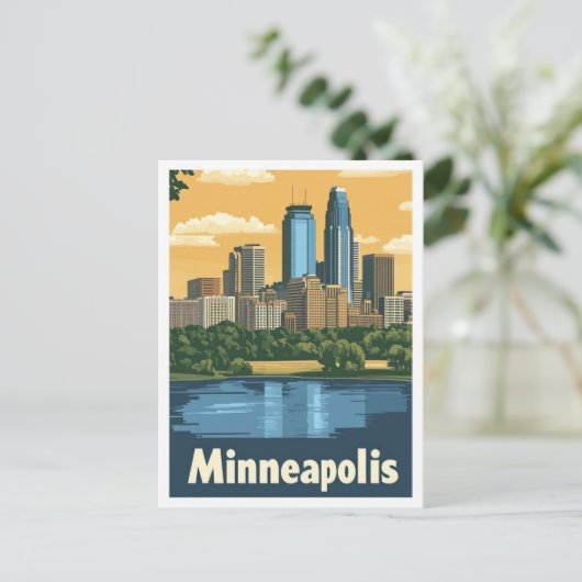 Minneapolis Minnesota Postkarte (Stehend Vorderseite)