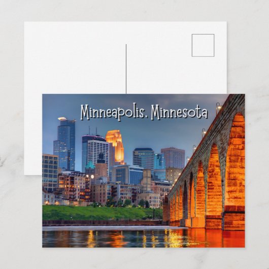 Minneapolis Minnesota Postkarte (Vorne/Hinten)