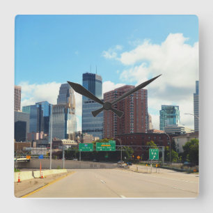 Minneapolis Minnesota Quadratische Wanduhr