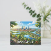 Minneapolis Minnesota Reise Postkarte (Stehend Vorderseite)