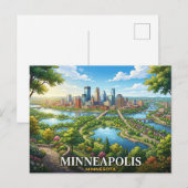 Minneapolis Minnesota Reise Postkarte (Vorne/Hinten)