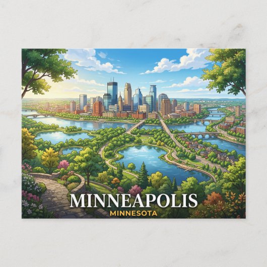 Minneapolis Minnesota Reise Postkarte (Vorderseite)