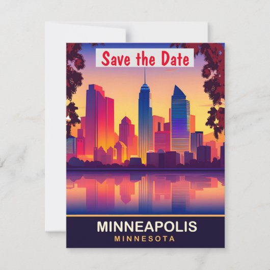Minneapolis, Minnesota, Reisepostkarte, Save The Date (Vorderseite)