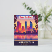 Minneapolis, Minnesota, Reisepostkarte, Save The Date (Stehend Vorderseite)