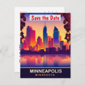 Minneapolis, Minnesota, Reisepostkarte, Save The Date (Vorne/Hinten)