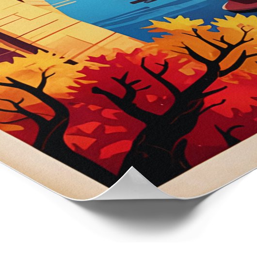 Minneapolis Minnesota Retro Skyline Poster (Ecke)