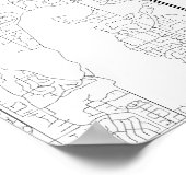 Minneapolis, Minnesota (schwarz auf weiß) Poster (Ecke)