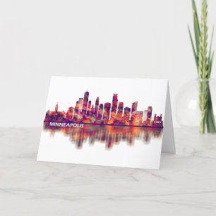 Minneapolis Minnesota Skyline Feiertagskarte