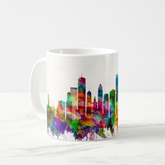 Minneapolis Minnesota Skyline Kaffeetasse (Vorderseite Links)