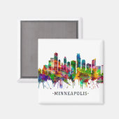 Minneapolis Minnesota Skyline Magnet (Vorderseite/Rückseite)