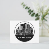 Minneapolis Minnesota Skyline Postkarte (Stehend Vorderseite)