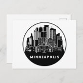 Minneapolis Minnesota Skyline Postkarte (Vorne/Hinten)