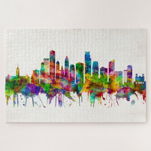 Minneapolis Minnesota Skyline Puzzle (Horizontal)