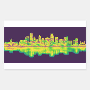 Minneapolis Minnesota Skyline Rechteckiger Aufkleber