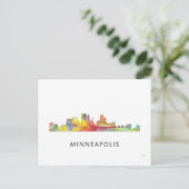 MINNEAPOLIS, MINNESOTA SKYLINE WB1 - POSTKARTE (Stehend Vorderseite)
