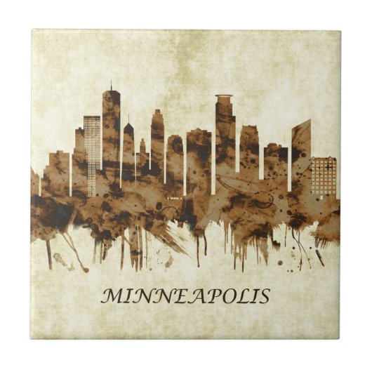 Minneapolis Minnesota Stadtbild Fliese (Vorderseite)