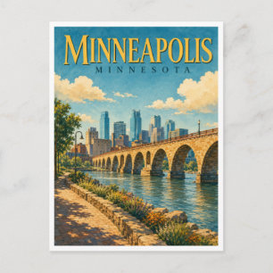 Minneapolis Minnesota Steinbogen GeoSaga Postkarte