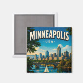 Minneapolis Minnesota Stone Arch Bridge Magnet (Vorderseite/Rückseite)