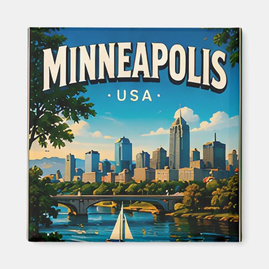 Minneapolis Minnesota Stone Arch Bridge Magnet (Vorne)