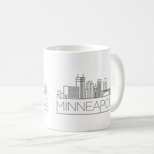 Minneapolis, Minnesota Stylized Skyline Kaffeetasse (VorderseiteRechts)