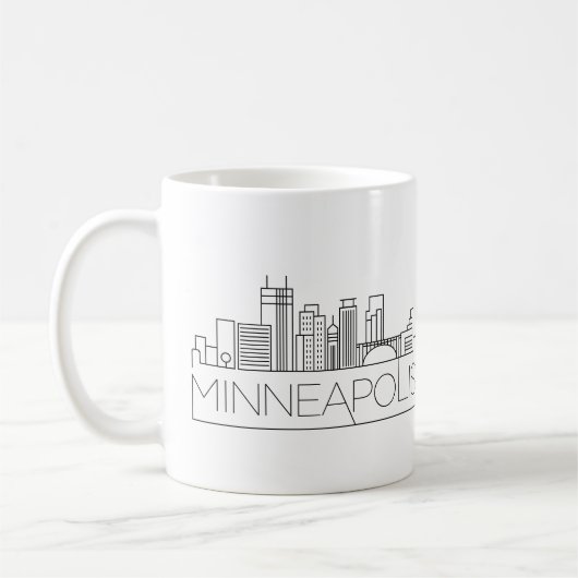 Minneapolis, Minnesota Stylized Skyline Kaffeetasse (Links)