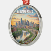 Minneapolis Minnesota Travel Ornament Aus Metall (Links)