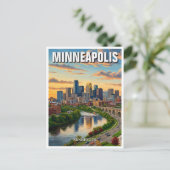 Minneapolis Minnesota Travel Postkarte (Stehend Vorderseite)