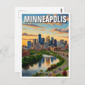 Minneapolis Minnesota Travel Postkarte (Vorne/Hinten)
