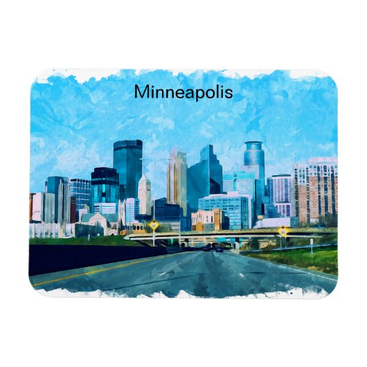 Minneapolis Minnesota Travel Skyline Magnet (Horizontal)