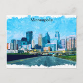 Minneapolis Minnesota Travel Skyline Postkarte (Vorderseite)
