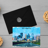Minneapolis Minnesota Travel Skyline Postkarte