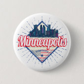Minneapolis Minnesota USA Skyline Vereinigte Staat Button (Vorderseite)