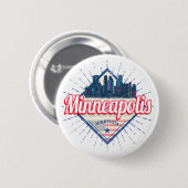 Minneapolis Minnesota USA Skyline Vereinigte Staat Button (Vorne & Hinten)