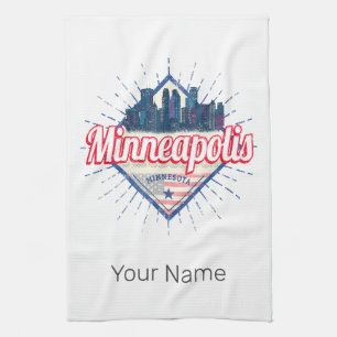 Minneapolis Minnesota USA Skyline Vereinigte Staat Geschirrtuch