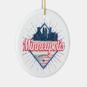 Minneapolis Minnesota USA Skyline Vereinigte Staat Keramik Ornament (Rechts)