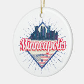 Minneapolis Minnesota USA Skyline Vereinigte Staat Keramik Ornament (Links)