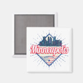 Minneapolis Minnesota USA Skyline Vereinigte Staat Magnet (Vorderseite/Rückseite)