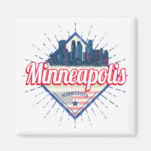 Minneapolis Minnesota USA Skyline Vereinigte Staat Magnet (Vorne)