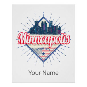 Minneapolis Minnesota USA Skyline Vereinigte Staat Poster