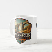Minneapolis, Minnesota | VINTAG Kaffeetasse (Vorderseite Links)