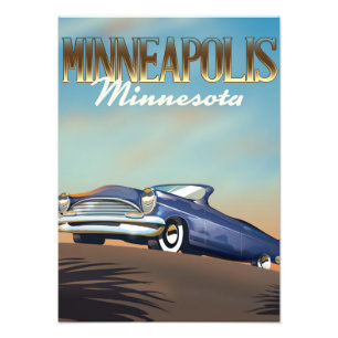 Minneapolis, Minnesota Vintage Reiseplakat Fotodruck