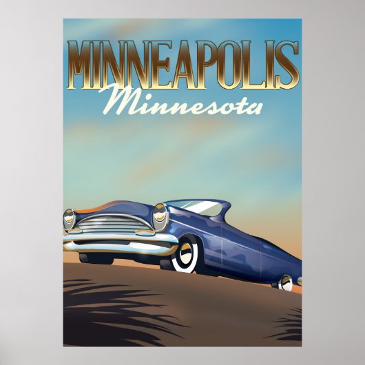 Minneapolis, Minnesota Vintage Reiseplakat Poster (Vorne)