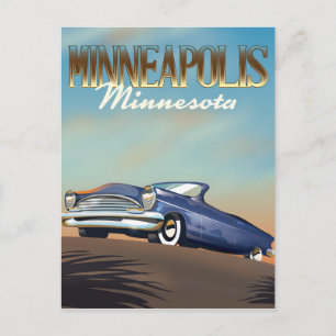 Minneapolis, Minnesota Vintage Reiseplakat Postkarte