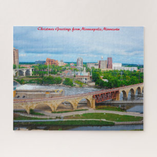 Minneapolis Minnesota.Weihnachtsgrüße Puzzle